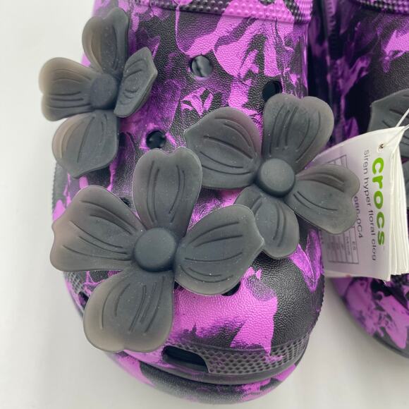 Crocs Siren Hyper Floral Woman Clog Purple/Black Platform Whimsigoth Fairygoth 6 - Picture 8 of 8